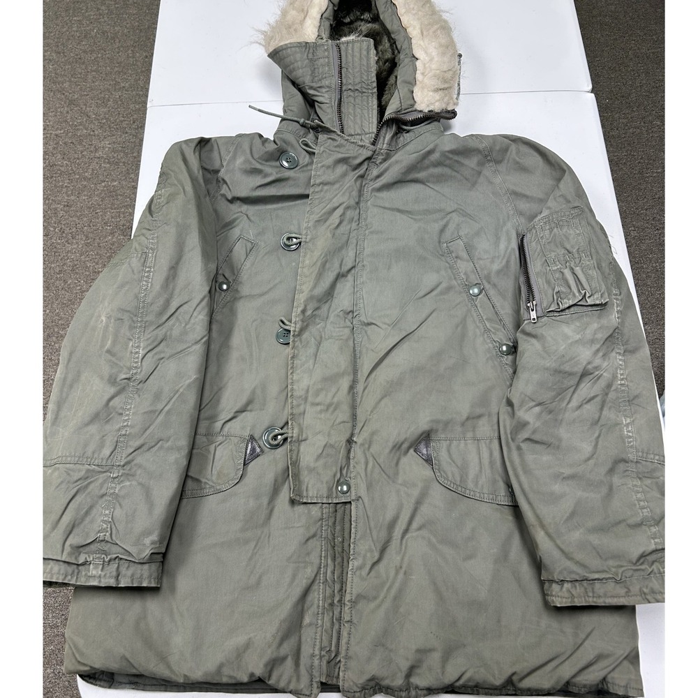 Unbranded N-3B Snorkel Parka Mens M Green Good Faux Fur Hood Military Jacket